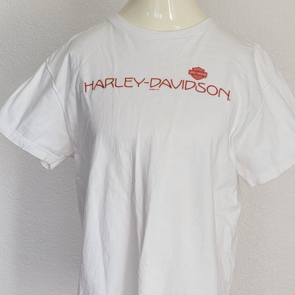 Harley Davidson White Short Sleeved Tee Shirt MOTHER ROAD KINGMAN AZ Size XL